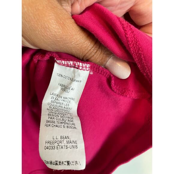 LL Bean short sleeve cotton tee pink solid top basic normal stretch Size XL - Picture 4 of 4